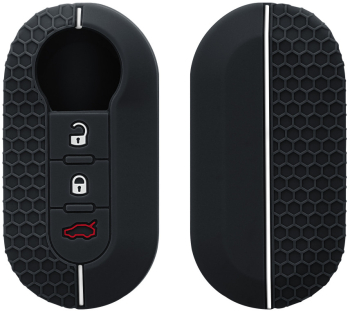 Husa Cheie Auto pentru Fiat / Lancia - 3 Butoane kwmobile Silicon Negru 56383.03 