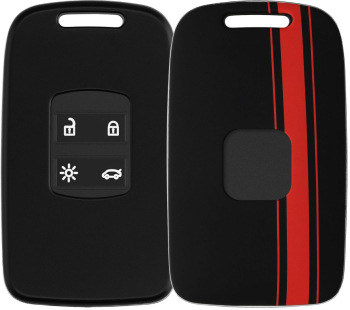 Husa Cheie Auto pentru Renault / Dacia - 4 Butoane - Keyless Go kwmobile Plastic Negru / Rosu 54805.02 