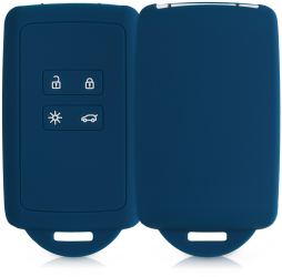 Husa Cheie Auto pentru Renault / Dacia - 4 Butoane - Keyless Go kwmobile Silicon Albastru 48035.17 