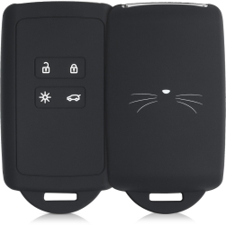 Husa Cheie Auto pentru Renault / Dacia - 4 Butoane - Keyless Go kwmobile Silicon Negru 49769.21 