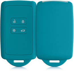 Husa Cheie Auto pentru Renault / Dacia - 4 Butoane - Keyless Go kwmobile Silicon Verde 48035.78 
