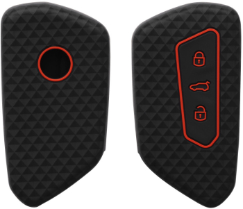 Husa Cheie Auto pentru VW / Skoda / Seat - 3 Butoane kwmobile Silicon Negru 55583.01 
