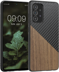 Husa Kwmobile pentru Samsung Galaxy A52/Galaxy A52 5G/Galaxy A52s 5G Lemn Maro/Negru 58667.01 