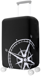 Husa pentru troler marime L Kwmobile Negru/Alb Lycra 45230.3.03 