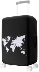Husa pentru troler marime L Kwmobile Negru/Alb Lycra 45230.3.04 