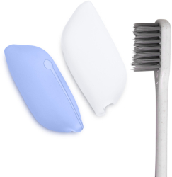 Set 2 Cutii pentru periuta de dinti Kwmobile Albastru/Alb Silicon 55030.01 