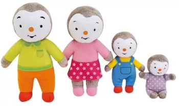 Set 4 plusuri Jemini Familia de Pinguini Tchoupi 