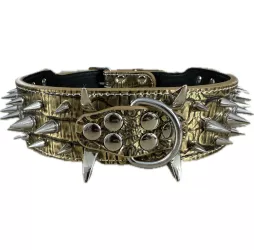 Zgarda Spike/Tinte de Metal pentru Caini Stil Crocodil Paza si Protectie Calitate Premium Rezistenta la apa si murdarie Circumferinta a 