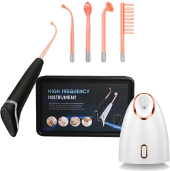 Pachet BLOOMANT Aparat Electroderm 4 capete interschimbabile 6 trepte de intensitate si Sauna faciala Portabila 