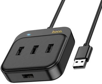 Hoco HB31 Hub USB Multiport USB-A la 4 x USB-A 2.0 4 in 1 20cm Negru 