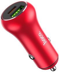 Incarcator Auto Fast Charge Hoco Z38 38W QC3.0 PD-20W Rosu 