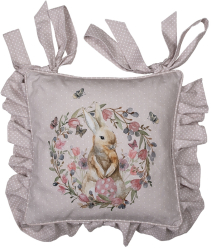 Set 4 fete perna scaun bumbac multicolor Iepuras 40x40 cm 