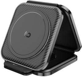 Statie incarcare wireless Hoco CQ4 pentru telefon smart watch si casti 15W Negru