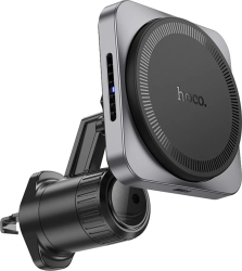 Suport Auto Hoco HW15 Magnetic Incarcare Wireless cu prindere grila ventilatie Negru 