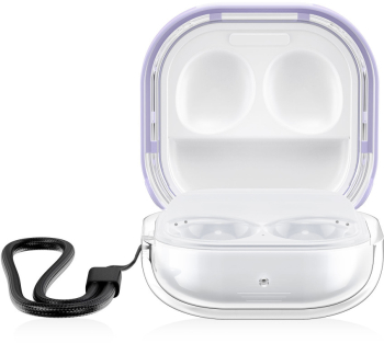 Husa Casti Kwmobile pentru Samsung Galaxy Buds 2 Pro/Buds 2/Buds Live Transparent/Mov Silicon KWM000017SL002C 
