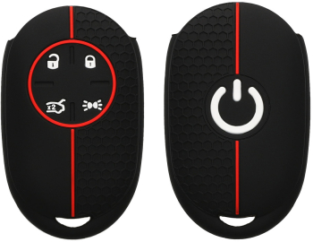 Husa Cheie Auto Kwmobile pentru Fiat 4 Butoane Negru/Rosu Silicon KWM0000258T001C 