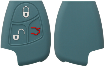 Husa Cheie Auto Kwmobile pentru Mercedes Benz 2-3 Butoane Verde inchis Silicon KWM000008AT003C