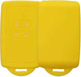 Husa Cheie Auto Kwmobile pentru Renault 4 Butoane - Smart Key Galben Silicon KWM000009SO044C 