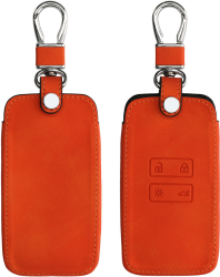 Husa Cheie Auto Kwmobile pentru Renault 4 Butoane - Smart Key Portocaliu Piele ecologica KWM0000100H010C 