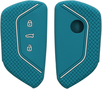 Husa Cheie Auto Kwmobile pentru VW 3 Butoane Verde Silicon KWM000011JU009C 