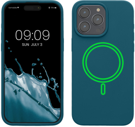 Husa Kwmobile pentru Apple iPhone 15 Pro Max Verde Silicon KWM000022OG003C 