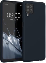 Husa Kwmobile pentru Samsung Galaxy A12 Albastru inchis Silicon KWM000012BL053C 