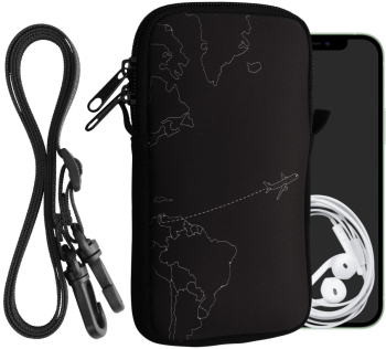 Husa Universala Kwmobile pentru telefon Marime L - 6.5 inch Negru/Alb Neopren KWM000016AJ021C 