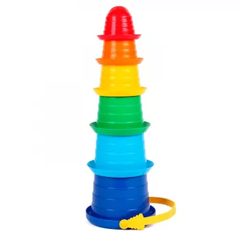 Jucarie educativa tip piramida TechnoK 6 pahare tip palarii sombrero 