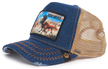 Sapca Goorin Brothers trucker rodeo ride or die albastru 