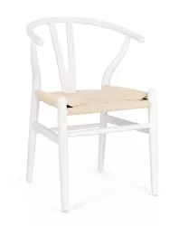 Scaun lemn natur alb Artas 49x42x78 cm 