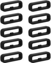 Set 10 Bucle suport pentru curea de 18 mm Negru Silicon KWM000024YH002C 