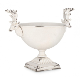Set 2 boluri decorative otel alb antichizat Selene 34x23.5x28.5 cm 