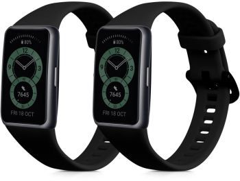 Set 2 Curele Kwmobile pentru Huawei Band 6 Negru Silicon KWM000016VS011C 
