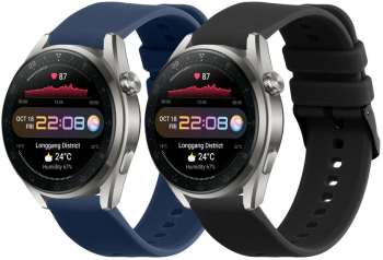 Set 2 Curele Kwmobile pentru Huawei Watch 4/Watch 4 Pro/Watch 3 Negru/Albastru inchis Silicon KWM000024SW001C 
