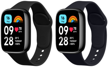 Set 2 Curele Kwmobile pentru Xiaomi Redmi Watch 3 Active Negru/Albastru inchis Silicon KWM000024XY001C 