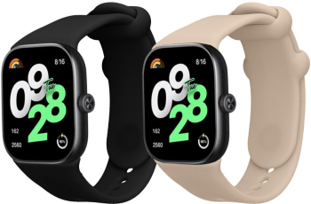 Set 2 Curele Kwmobile pentru Xiaomi Redmi Watch 4 Negru/Bej Silicon KWM000025BA002C 