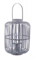 Set 2 felinare bambus gri Brielle 34x42.5 cm 