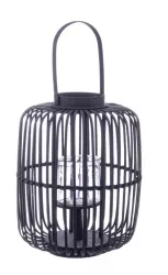 Set 2 felinare bambus negru Brielle 34x42.5 cm 