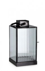Set 2 felinare metal negru Tehri 14x14x27.5 cm 