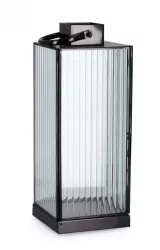Set 2 felinare metal negru Tehri 14x14x37.5 cm 