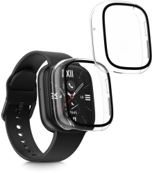 Set 2 Huse Kwmobile cu sticla securizata pentru Honor Watch 4 Transparent Plastic KWM000024UK001C 