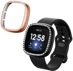 Set 2 Huse Kwmobile pentru Fitbit Versa 3/Sense Negru/Auriu Plastic KWM000024ZI003C 