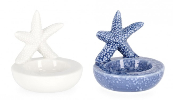 Set 24 suporturi lumanari portelan Stea de Mare 8.1x7.4x7.9 cm 