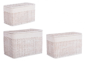 Set 3 cosuri depozitare ratan Homely 56x30x33 cm 61x36x38 cm 66x41x43 cm 