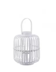 Set 4 felinare bambus alb Brielle 24x29 cm 