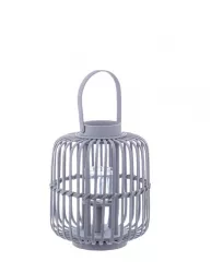 Set 4 felinare bambus gri Brielle 24x29 cm 