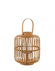 Set 4 felinare bambus portocaliu Brielle 24x29 cm 