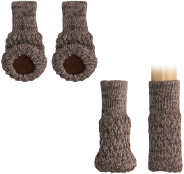 Set 4 Sosete Kwmobile pentru scaun Bej Textil KWM000018LK002C 