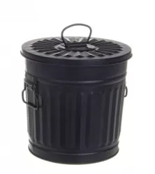 Cos gunoi zinc negru London 22x18.5x21.5 cm 
