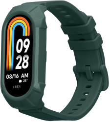 Curea Kwmobile pentru Xiaomi Mi Band 8 Verde inchis Silicon KWM0000252E002C 